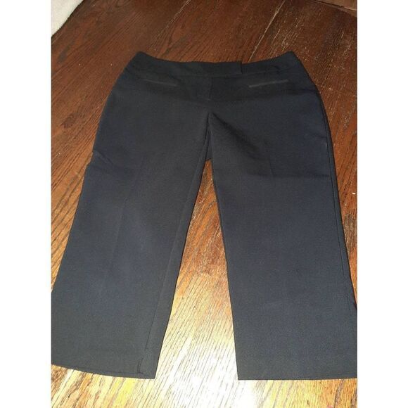 Size 6P Petite Apt 9 Black Capri Casual Pants Pedal Pushers Skimmers Pleated Leg - Picture 1 of 2